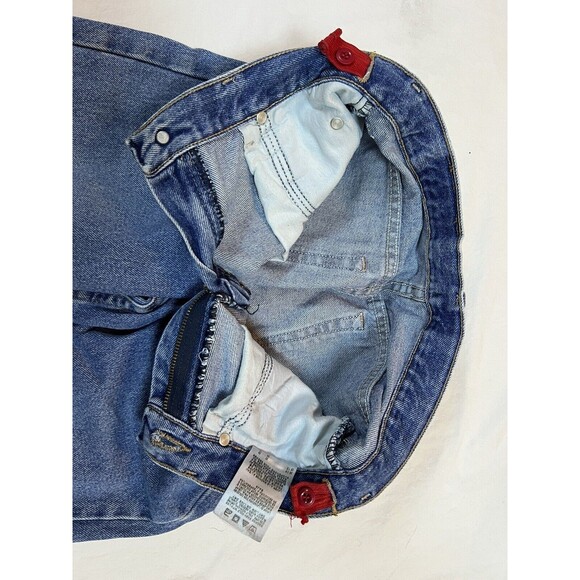 WRANGLER Straight Leg Jeans Blue Adjustable Waist Medium Wash | Boys Size 14 - Picture 9 of 16